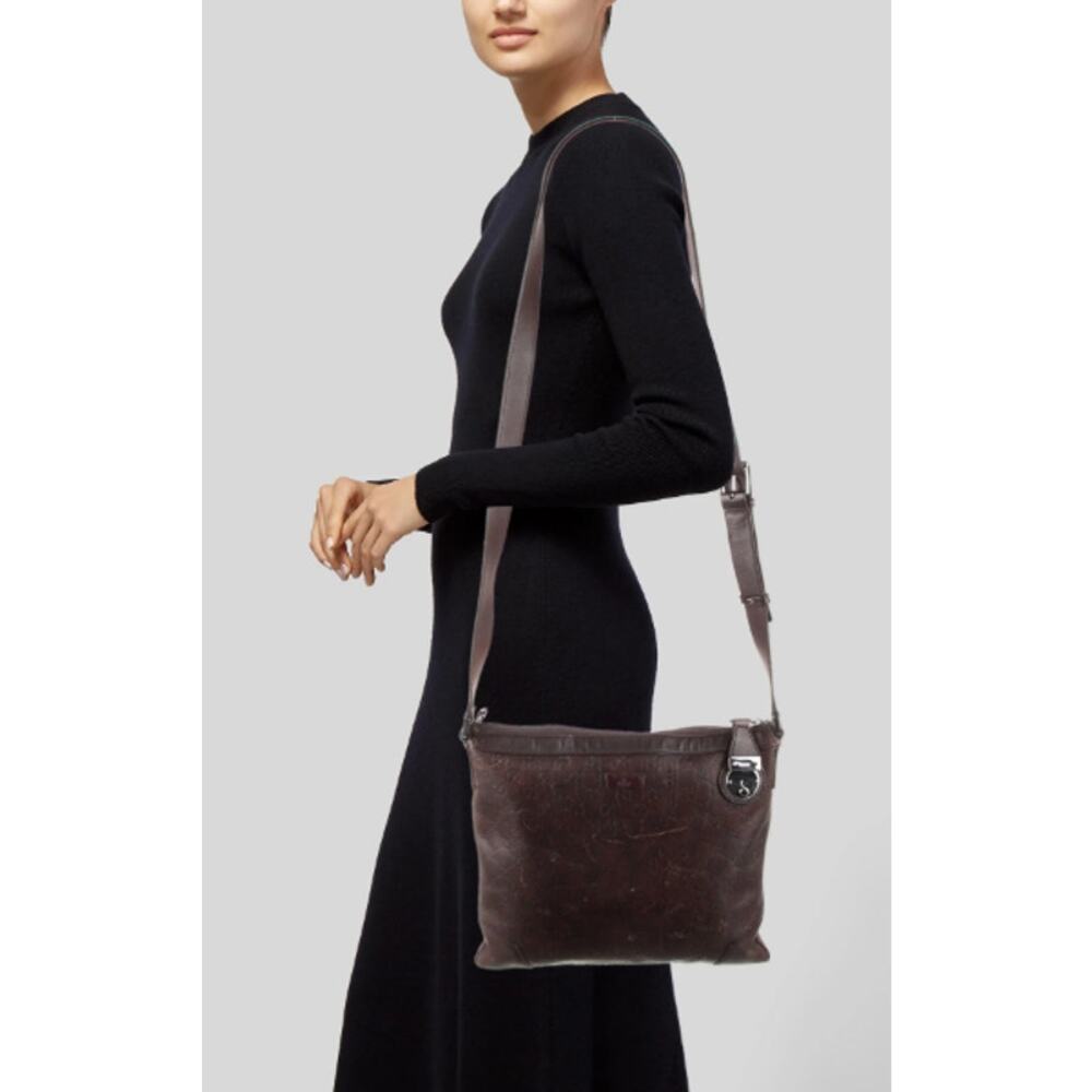 Gucci Brown Leather Messenger Bag w/ GG large dust bag - Picture 2 of 16